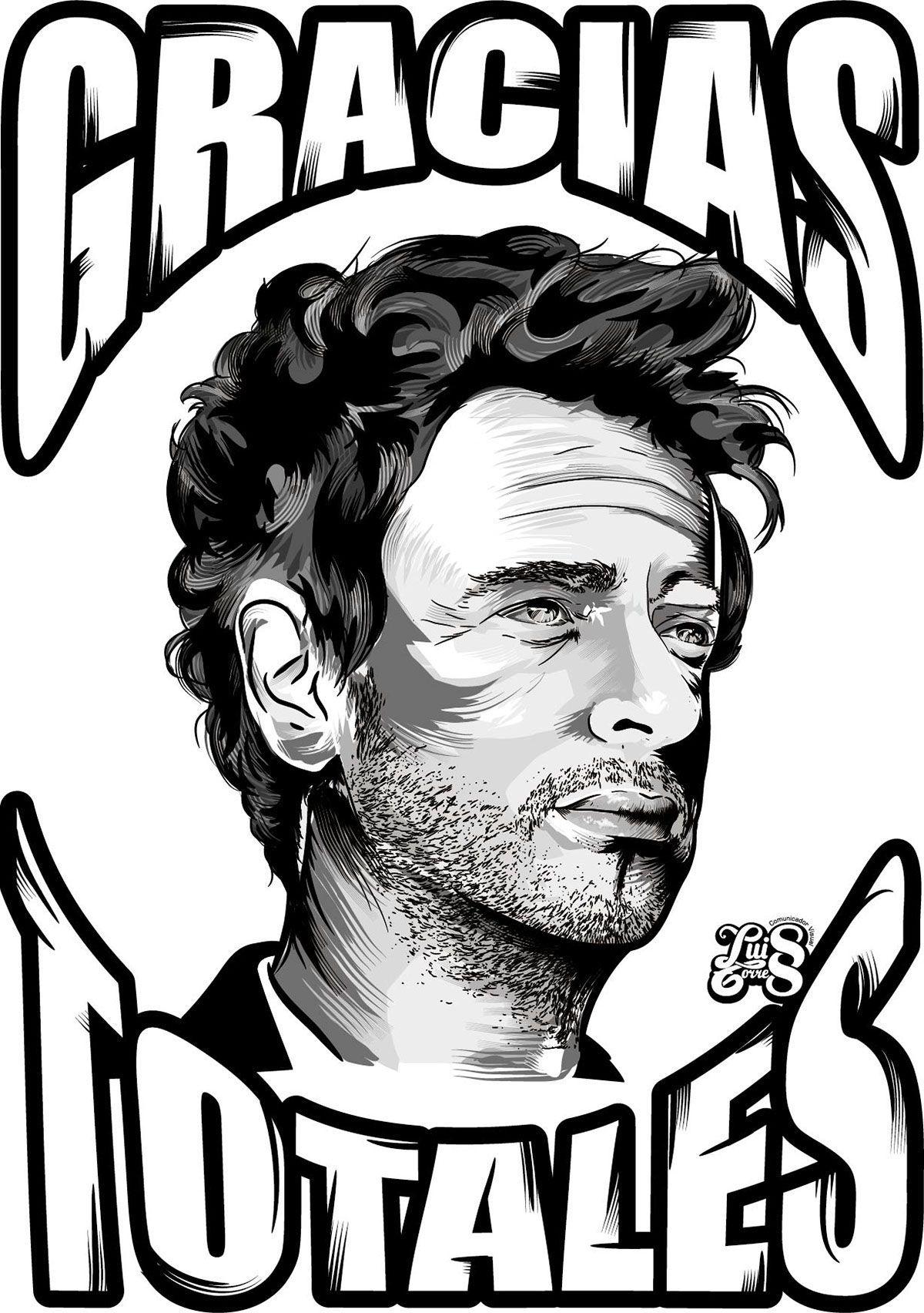 1200x1704 Ilustración de Gustavo Cerati en Adobe Illustrator CC. Soda