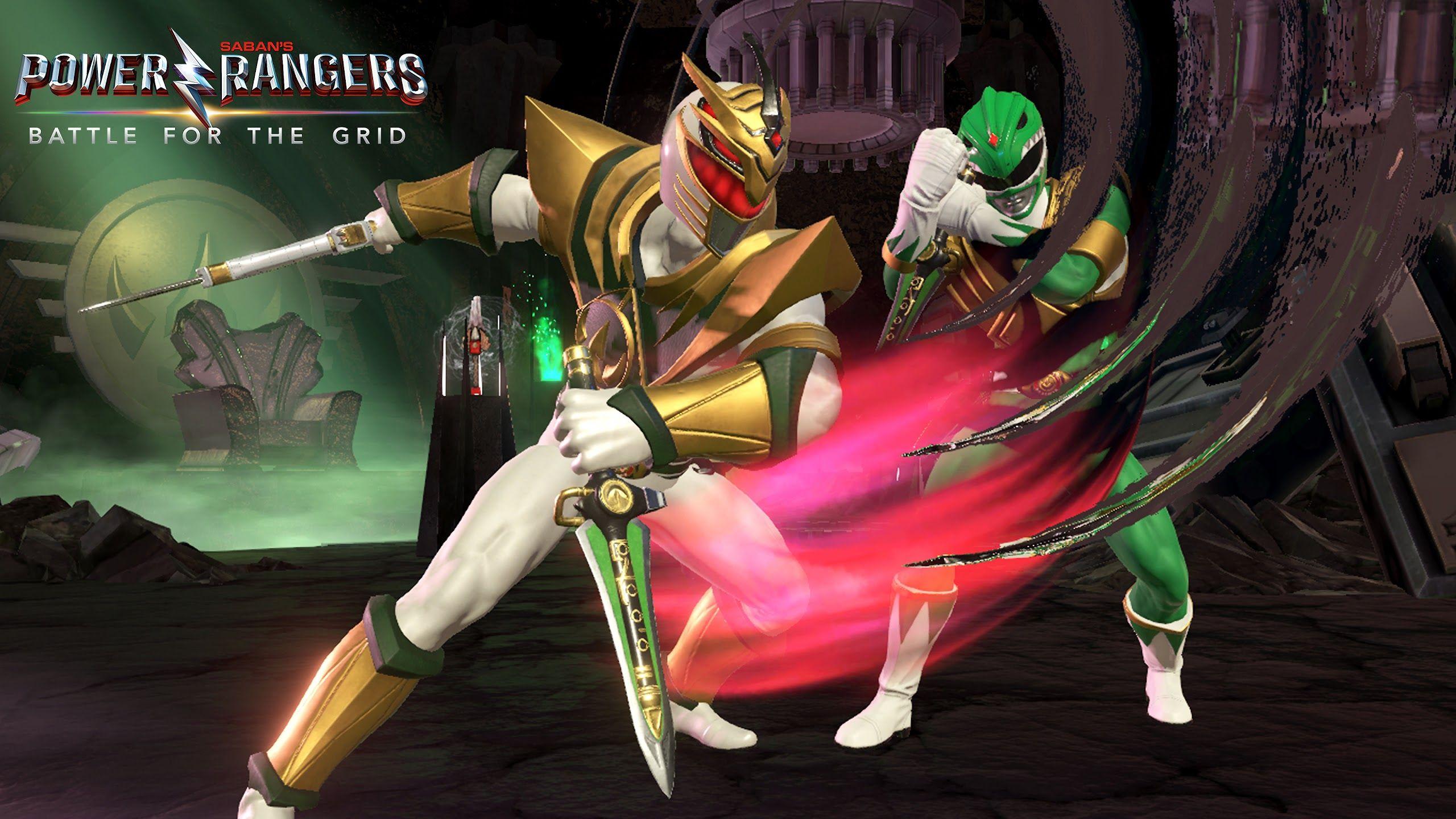 2560x1440 White Ranger vs. Green Ranger Power Rangers: Battle for the Grid