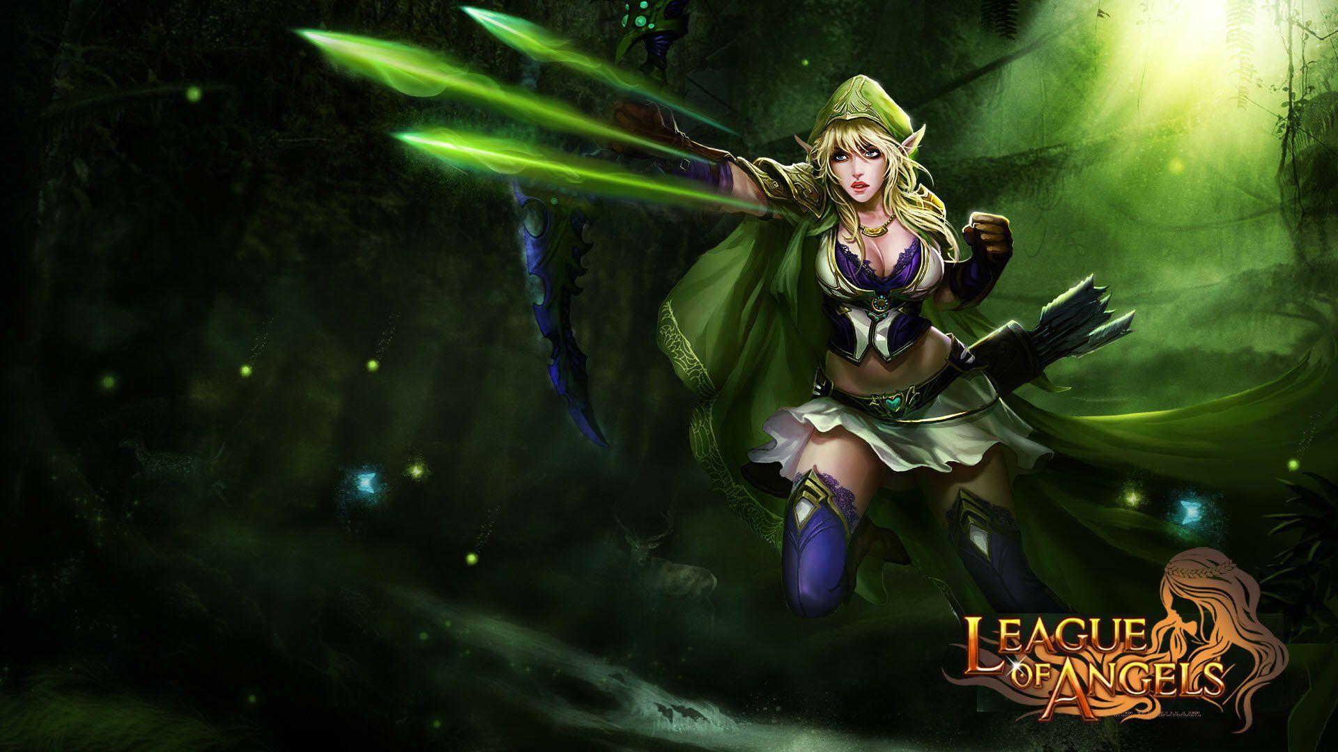 1920x1080 Green Ranger Archer Bow And Arrow Character From Game League Of