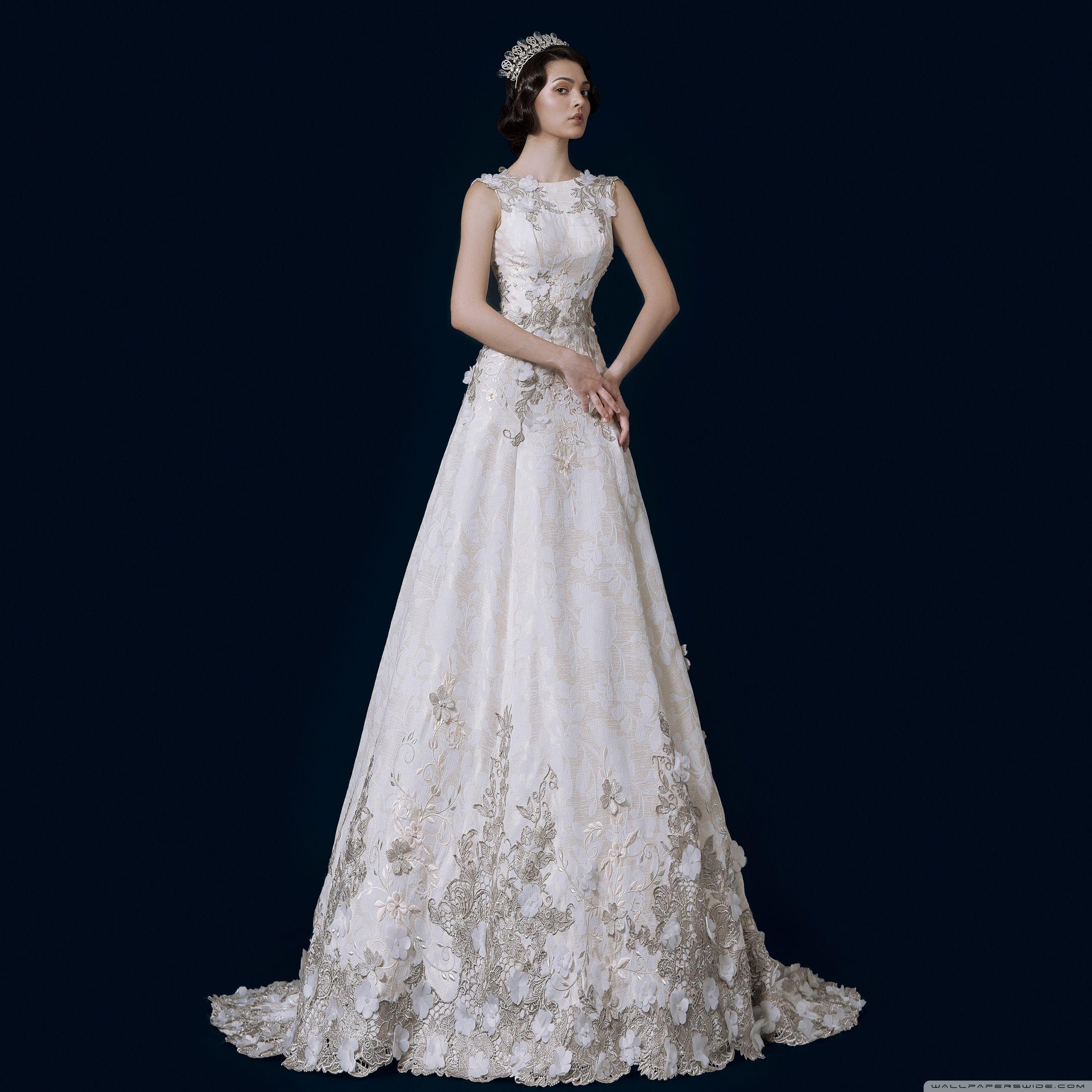 2560x2560 Vintage Wedding Dress, Bride Ultra HD Desktop Background Wallpaper