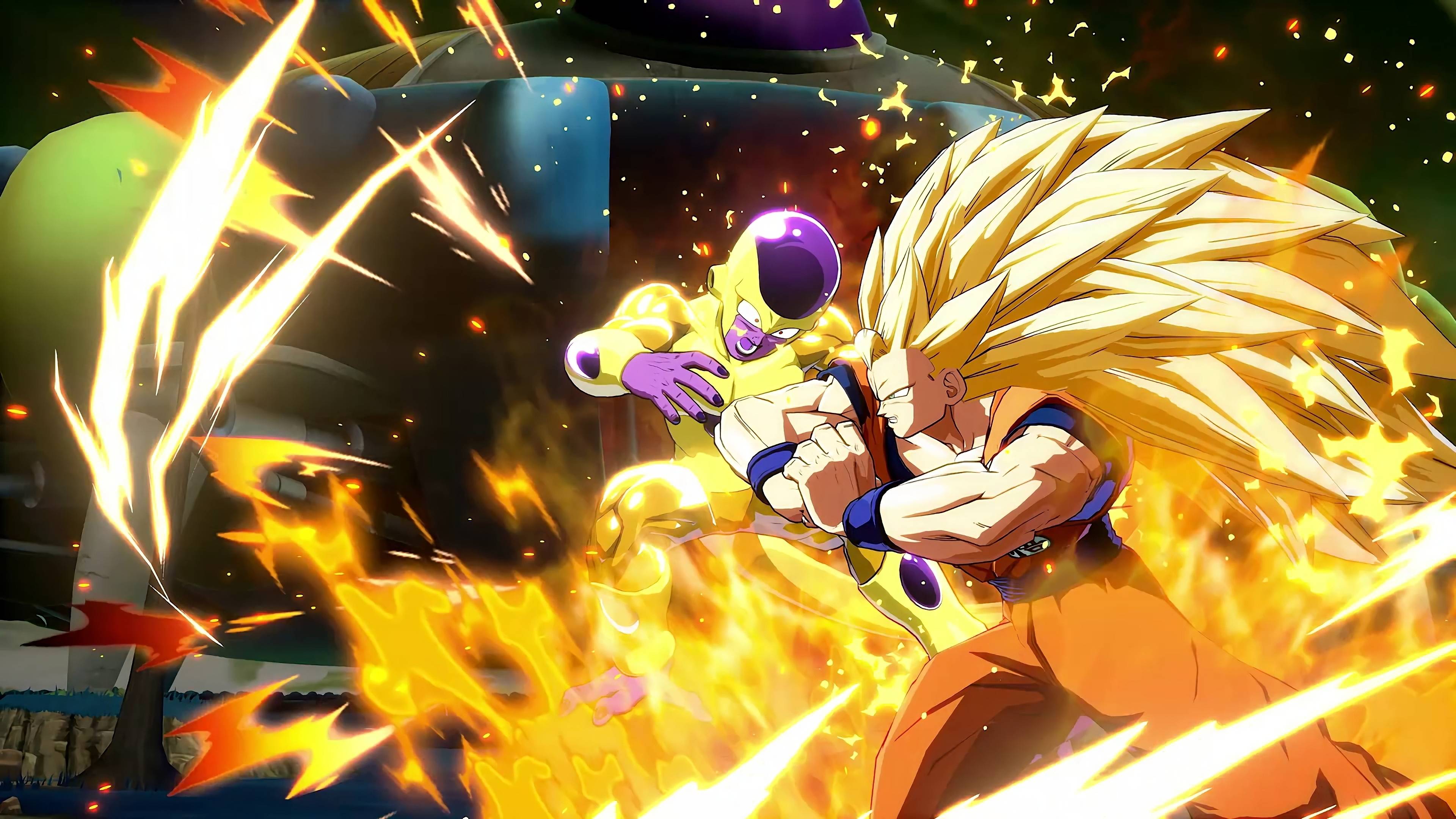 3840x2160 Goku Super Saiyan 3 Golden Frieza Dragon Ball Fighterz 4K