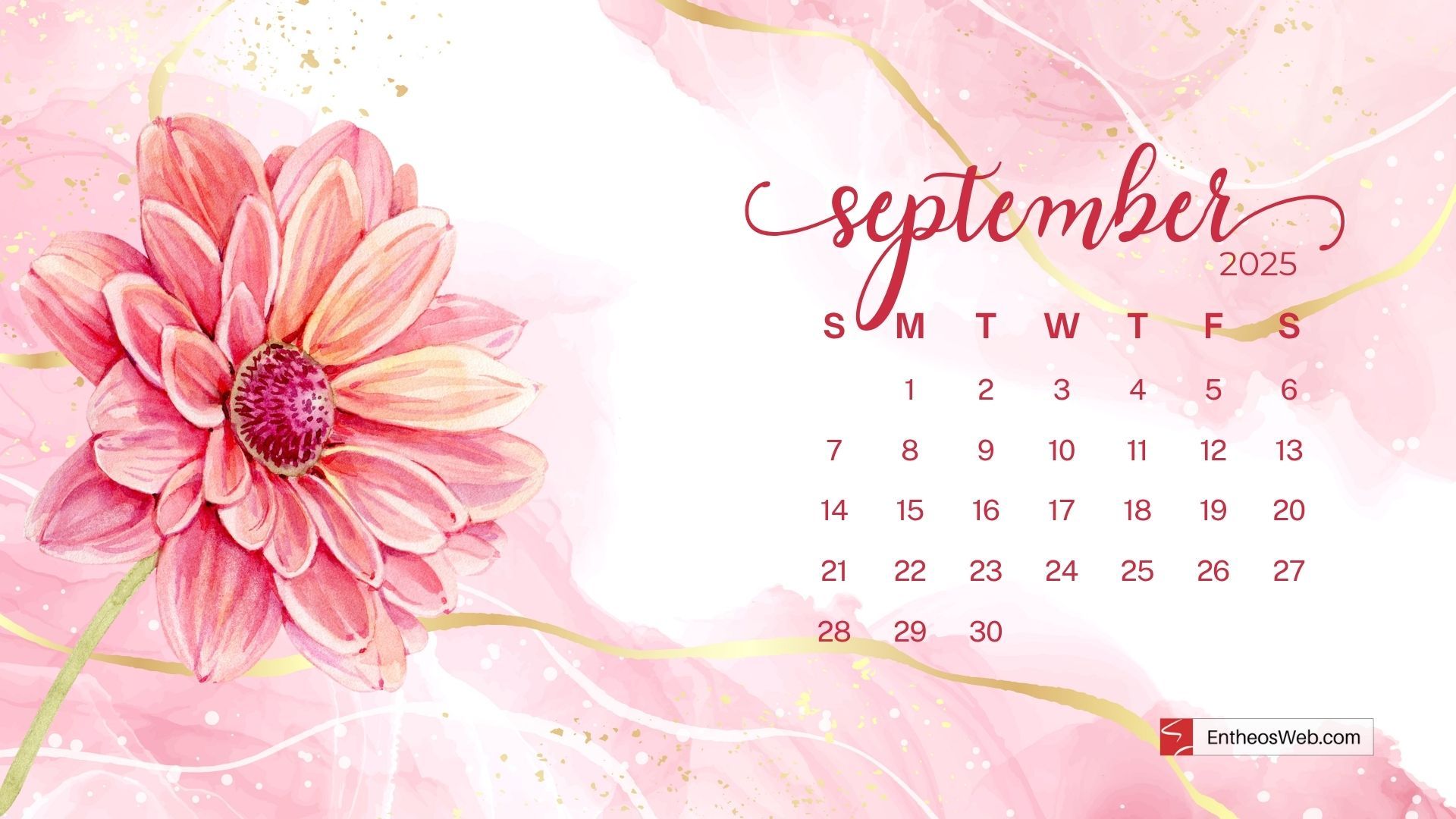 1920x1080 September 2025 Calendar Desktop Wallpaper Background