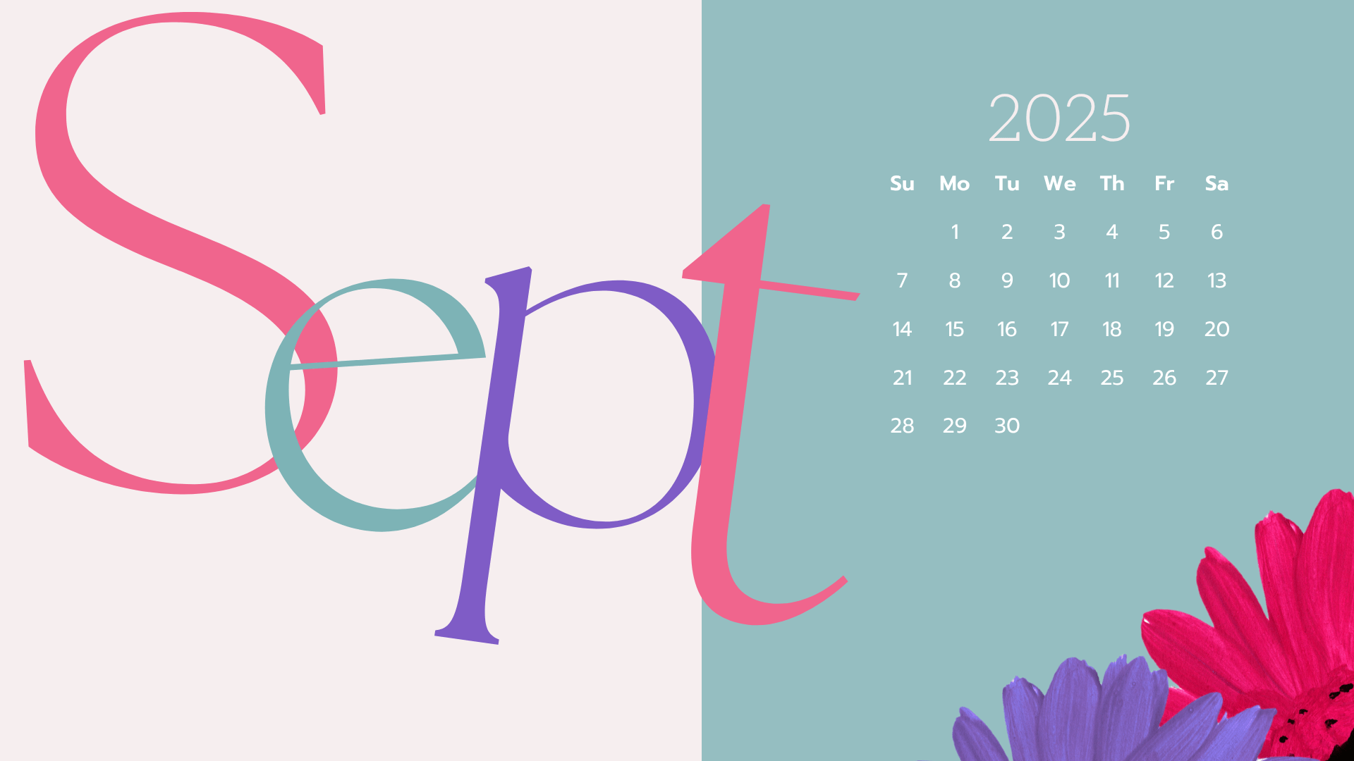 1920x1080 Free September 2025 Desktop Calendar Background (EASY DOWNLOAD)
