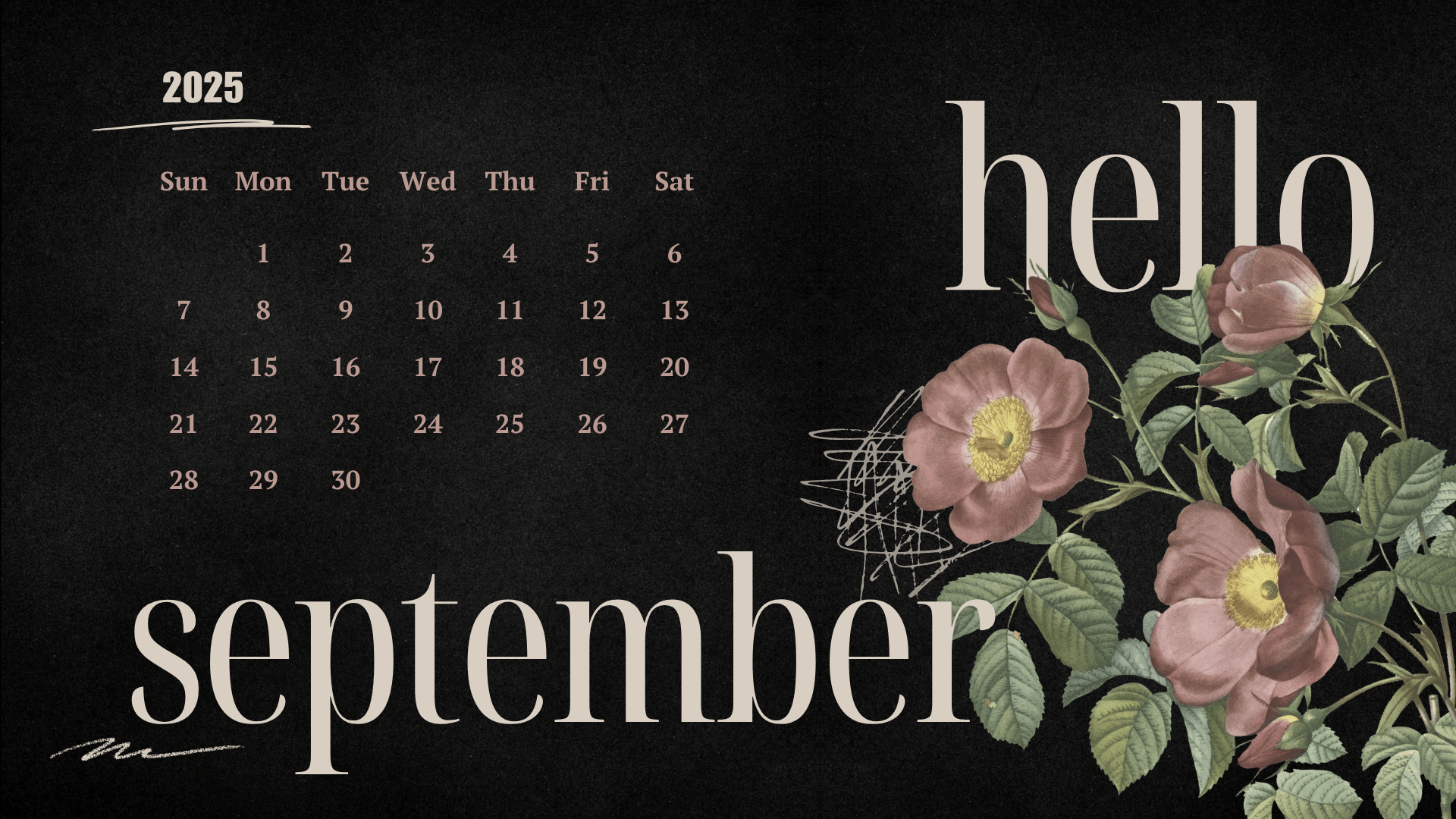 1920x1080 Free September 2025 Desktop Calendar Background (EASY DOWNLOAD)