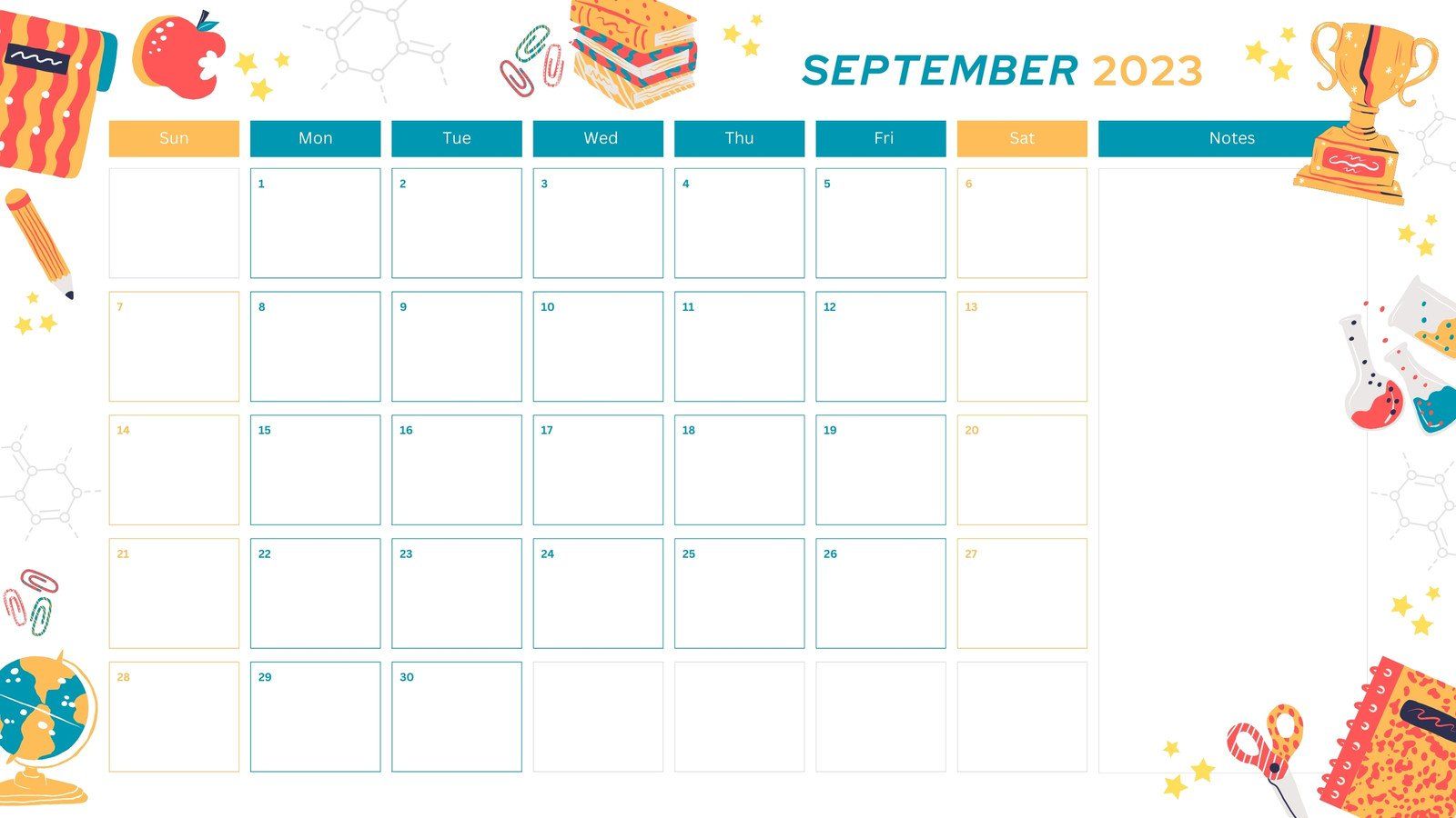 1600x900 Free printable September 2025 calendar templates