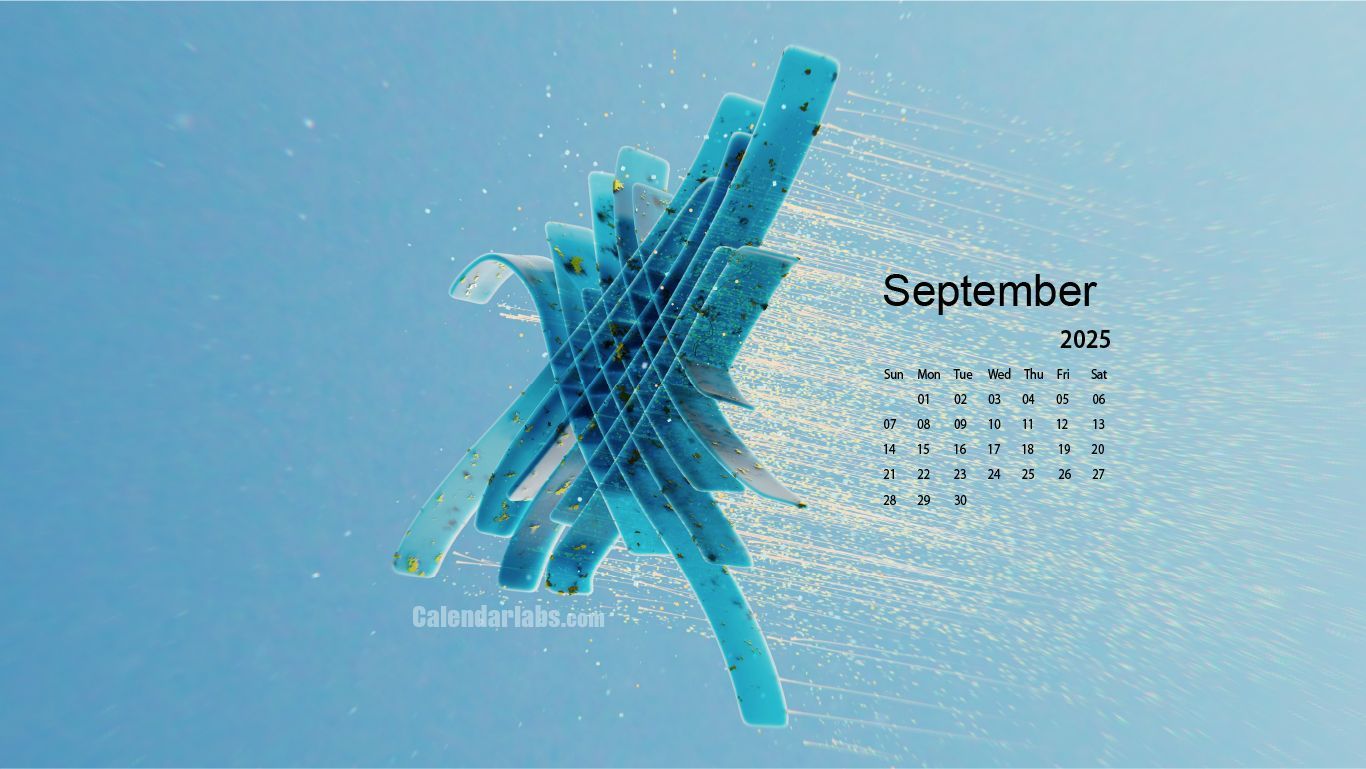 1366x769 September 2025 Desktop Wallpaper Calendar