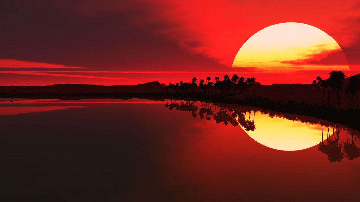 1366x768 Sun Rise Wallpaper Beautiful HD Free Download For Mobile