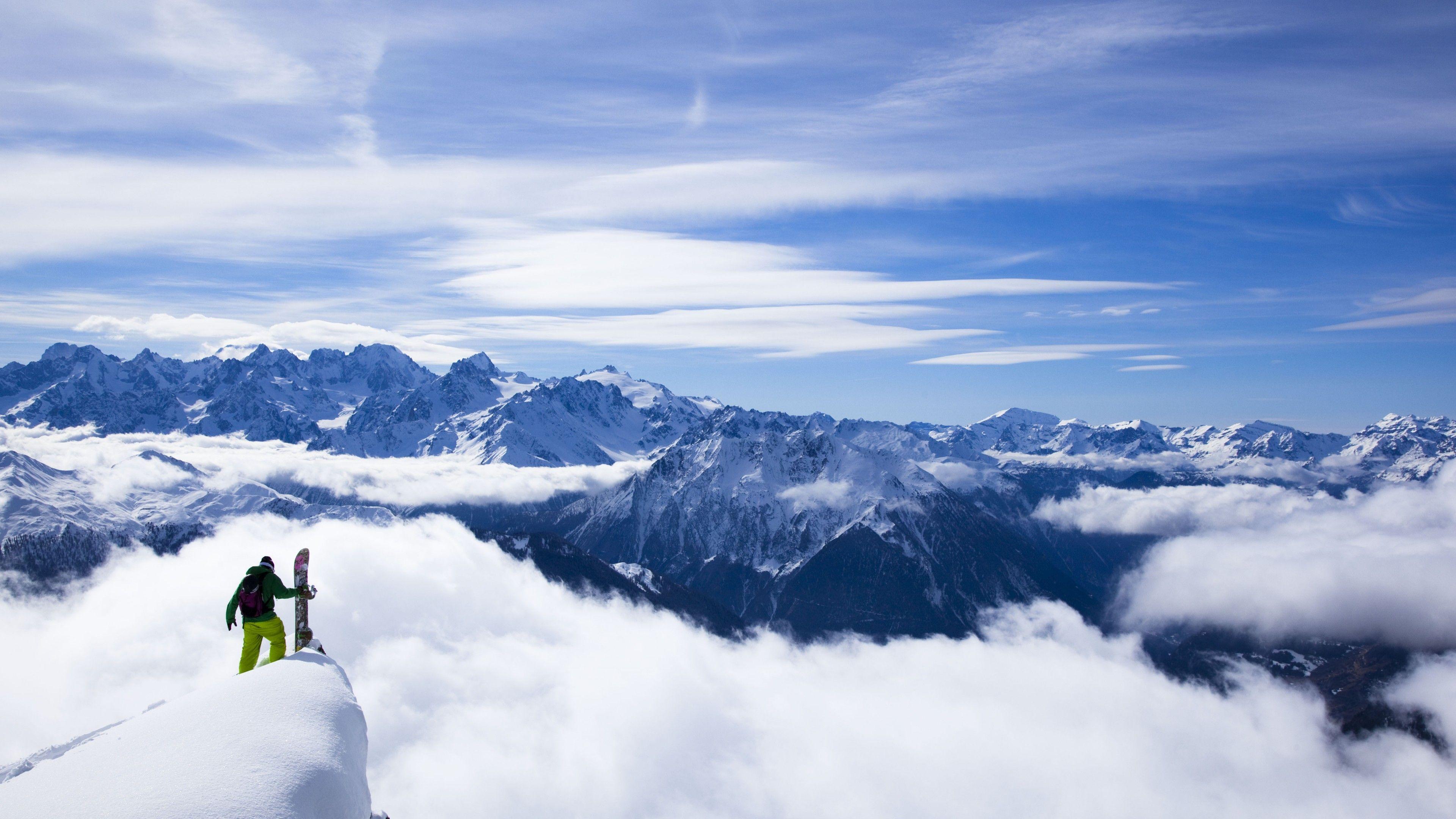 3840x2160 Wallpaper Himalayas, 5k, 4k wallpaper, 8k, Kangchenjunga, snowboarding, mountains, travel, snow, Nature