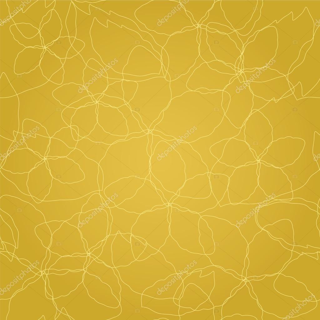 1024x1024 Seamless Floral Thin Golden Lines On Gold Colour Background