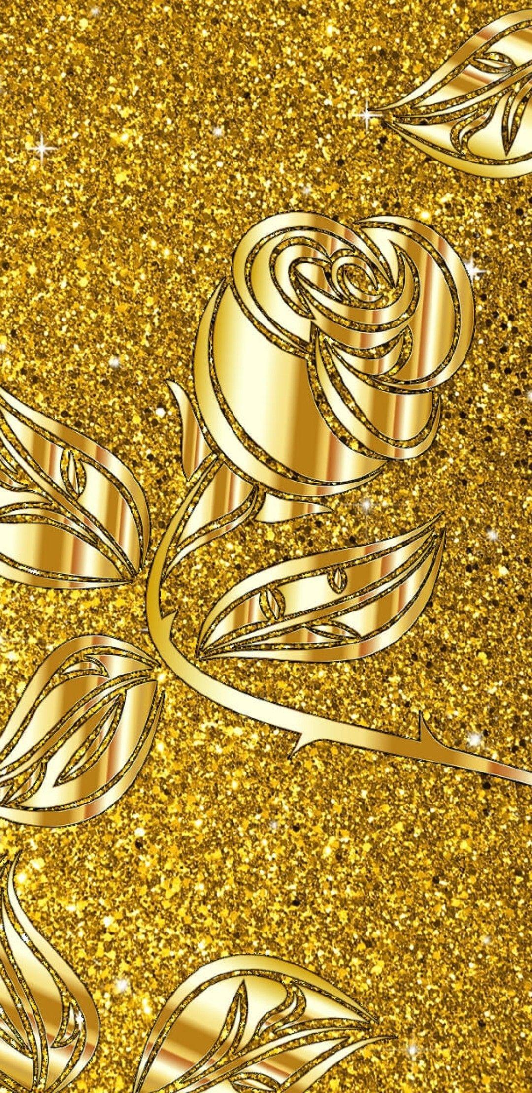1080x2220 Golden Wallpaper, Colorful Wallpaper, Flower Wallpaper