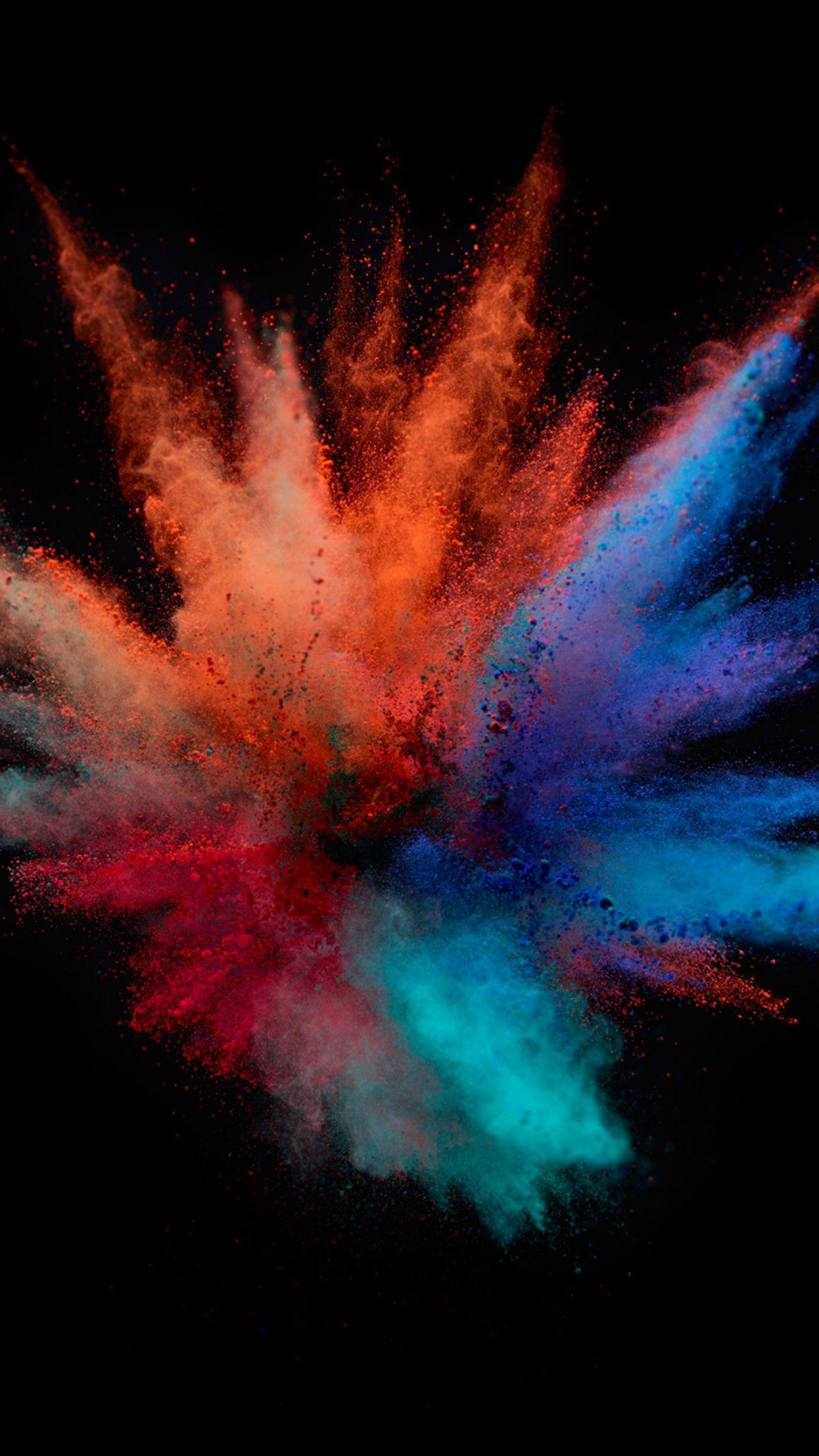 1440x2560 Wallpaper Orange, Blue, Colors, Dark background, MacBook Pro