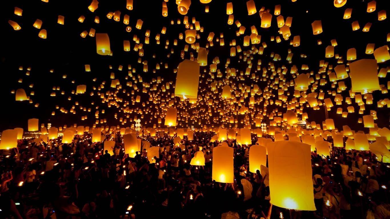 1366x768 lanterns wallpaper. bzwallpaper.xyz