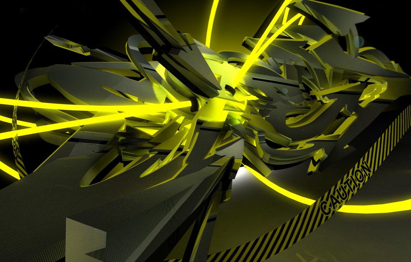1332x850 Wallpaper Graffiti, Caution, Extend image for desktop, section