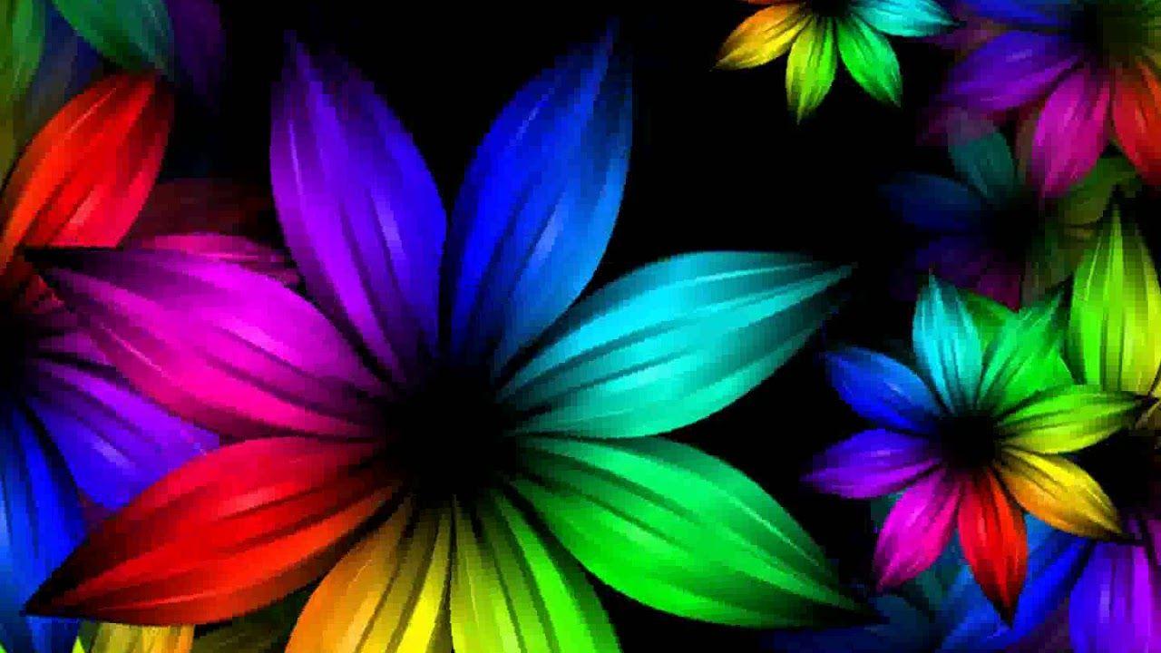 1280x720 Samsung Theme Live Wallpaper Rainbow Flowers With Black