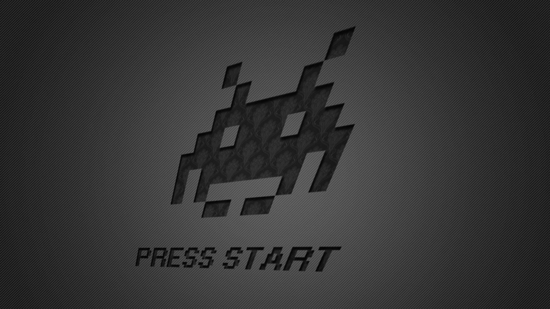 1920x1080 retro game wallpaper 1080p space invaders start press wallpaper