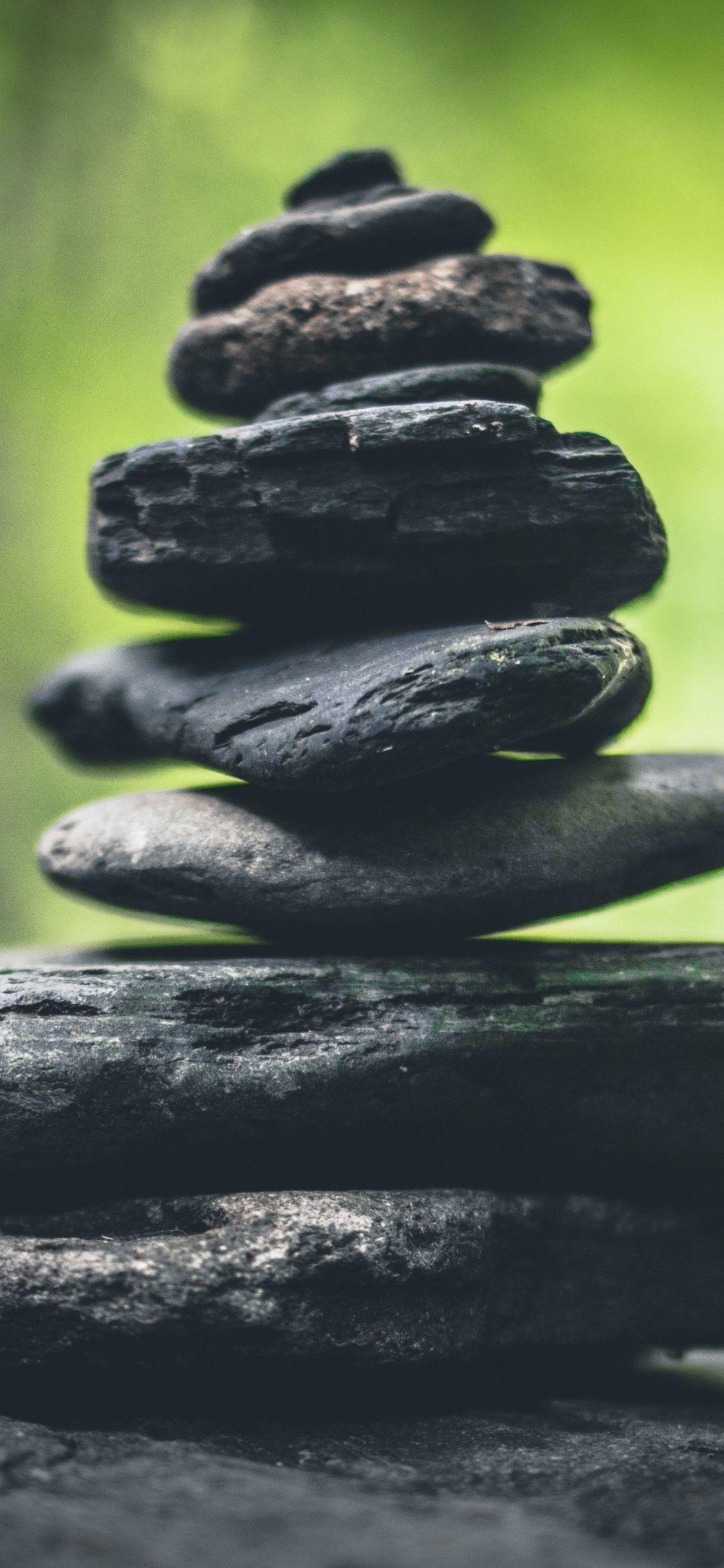 1125x2436 Download 1125x2436 wallpaper rocks, dark, zen, meditation, balance