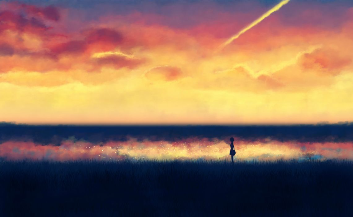 1141x700 Illustrations fantasy art lonely background anime wallpaper