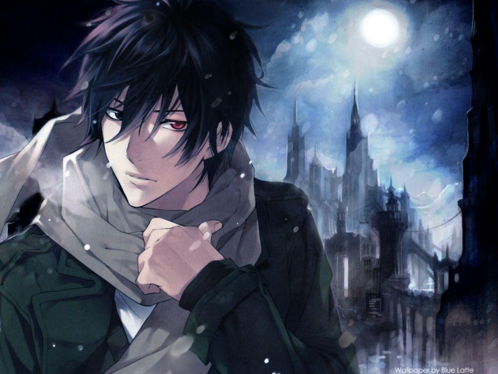 1024x768 Anime. Anime Guy. Anime Boy. Multicolored Eyes. Black Hair