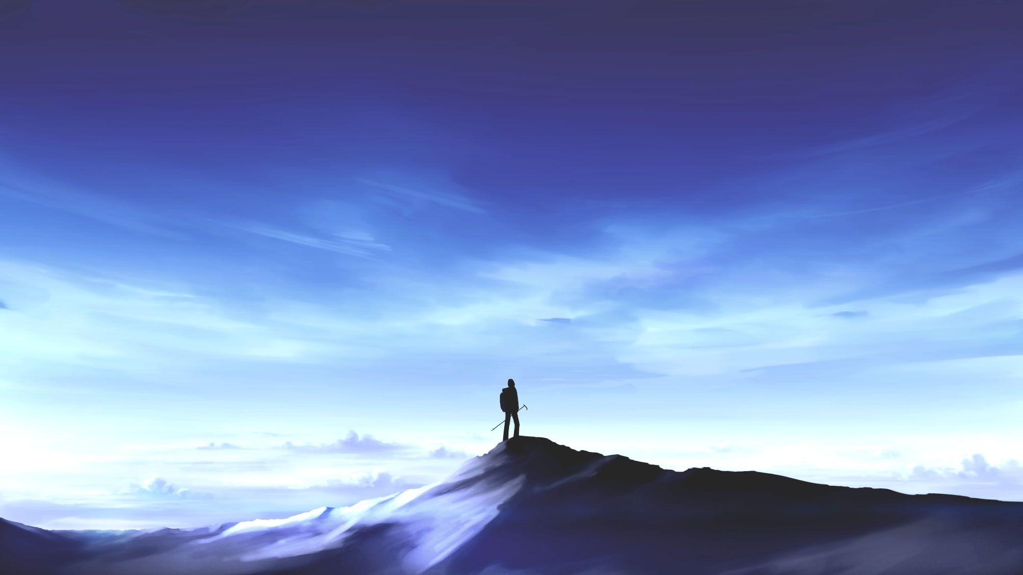 2086x1174 #anime, #mountain, #hd, #artist, #artwork, #digital art