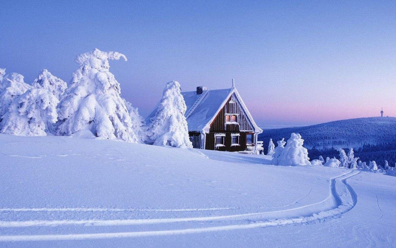 1280x800 Peaks Deep Snow Cabin Trees wallpaper. Peaks Deep Snow Cabin