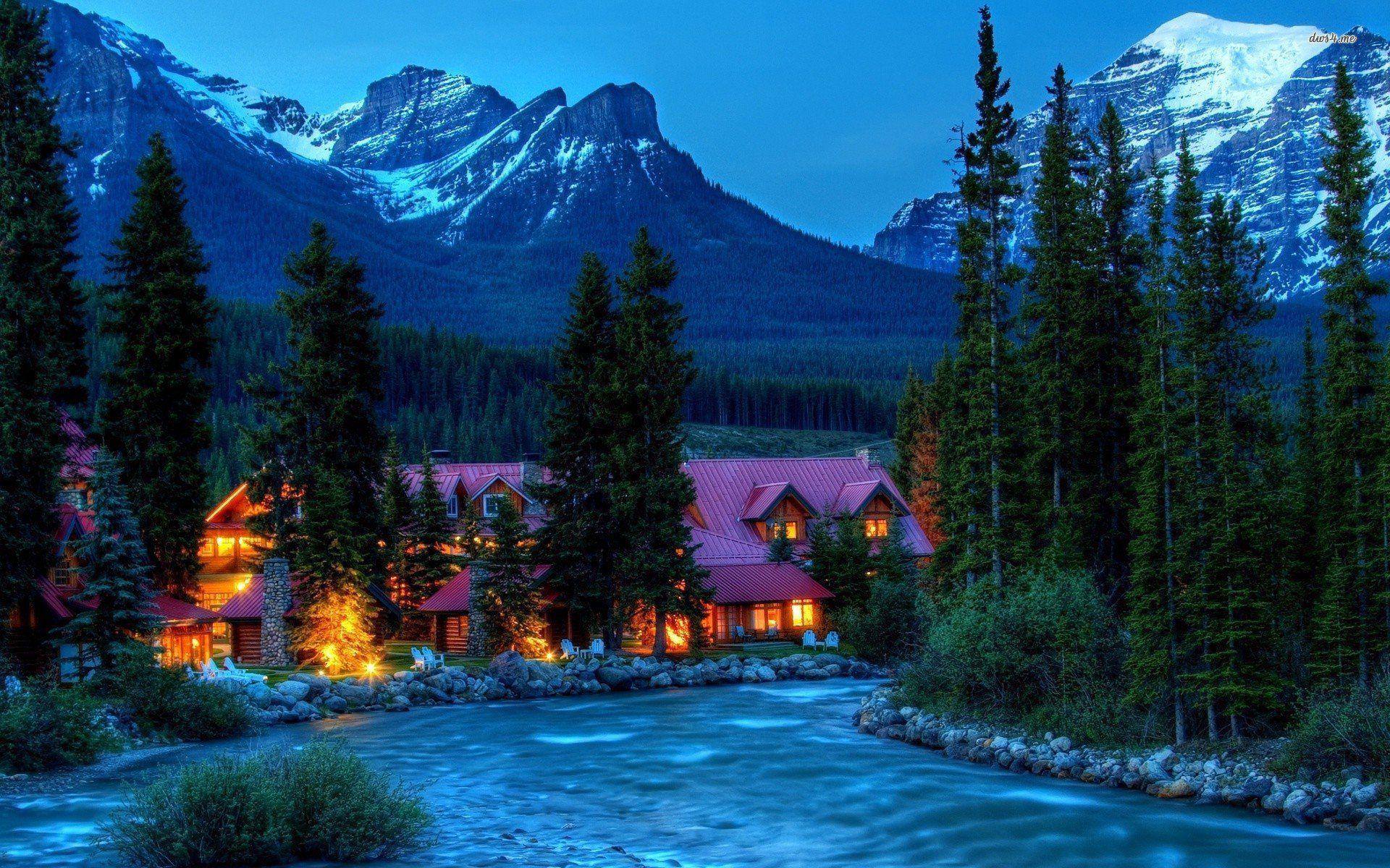 1920x1200 Log Cabin In Snow Wallpaper Wallpaper HD Cabin, HD