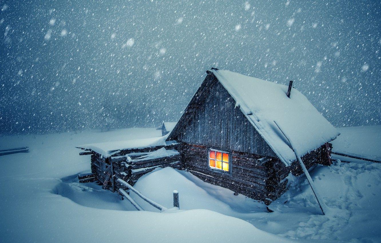 1332x850 Wallpaper winter, snow, cold, cabin image for desktop, section
