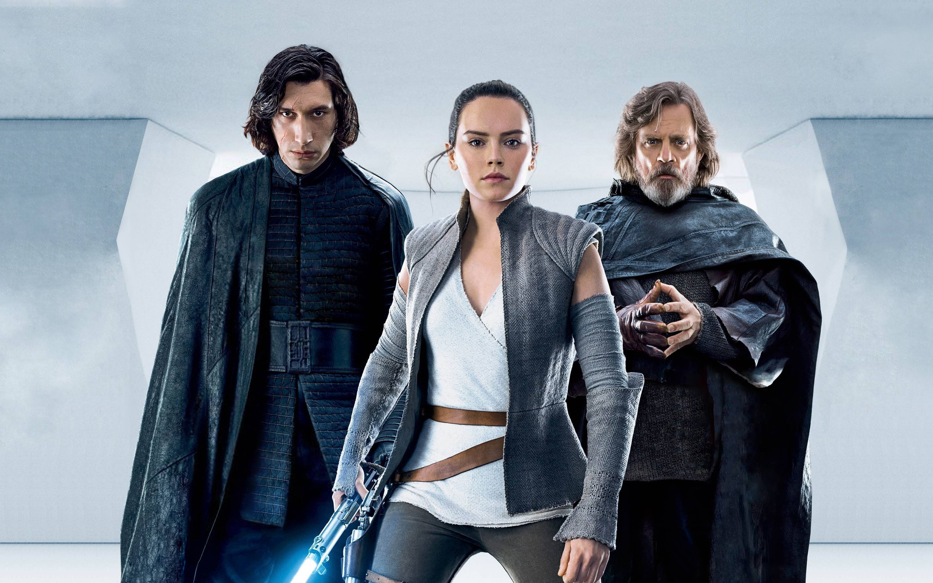 3216x2010 Star Wars The Last Jedi Kylo Ren Rey Luke Skywalker Wallpaper