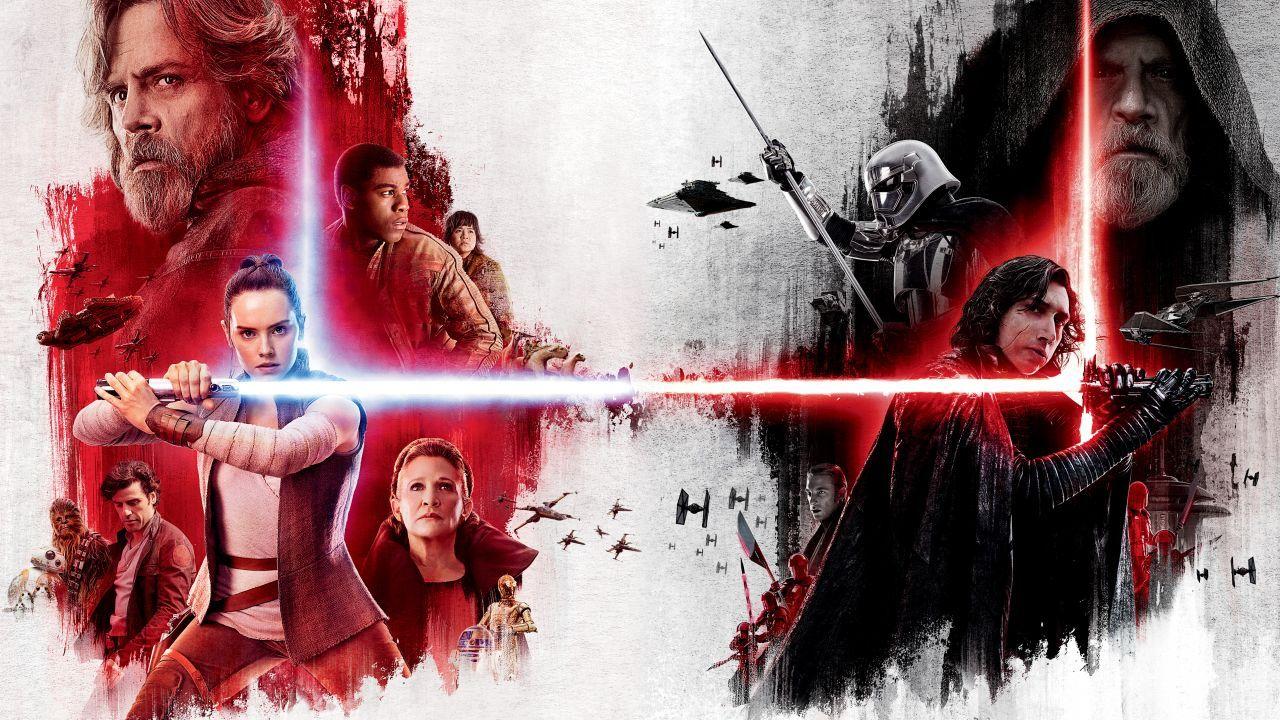 1280x720 Wallpaper Star Wars: The Last Jedi, Rey, Kylo Ren, Key art