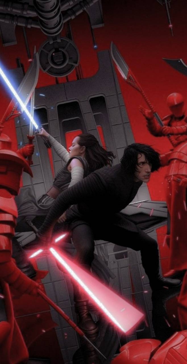 658x1280 Rey and kylo ren wallpaper