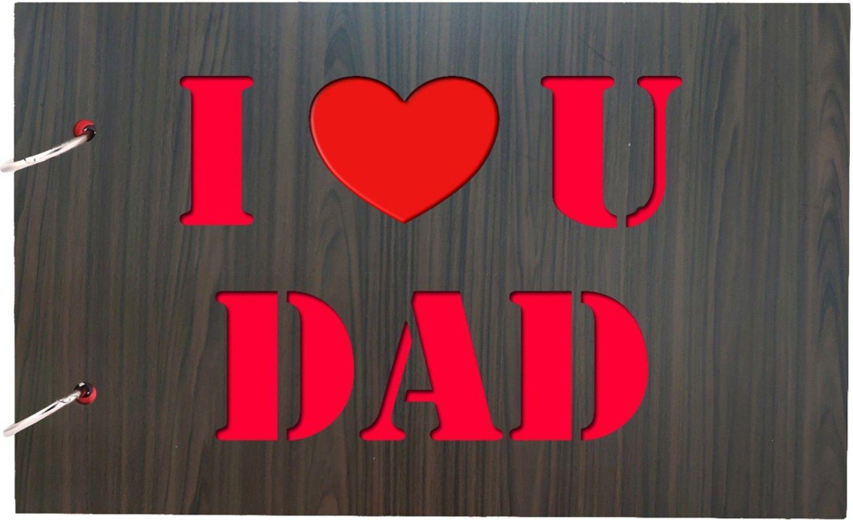 1664x1015 Treecase I Love You Dad Photo Book / Wood Album Book - Heart