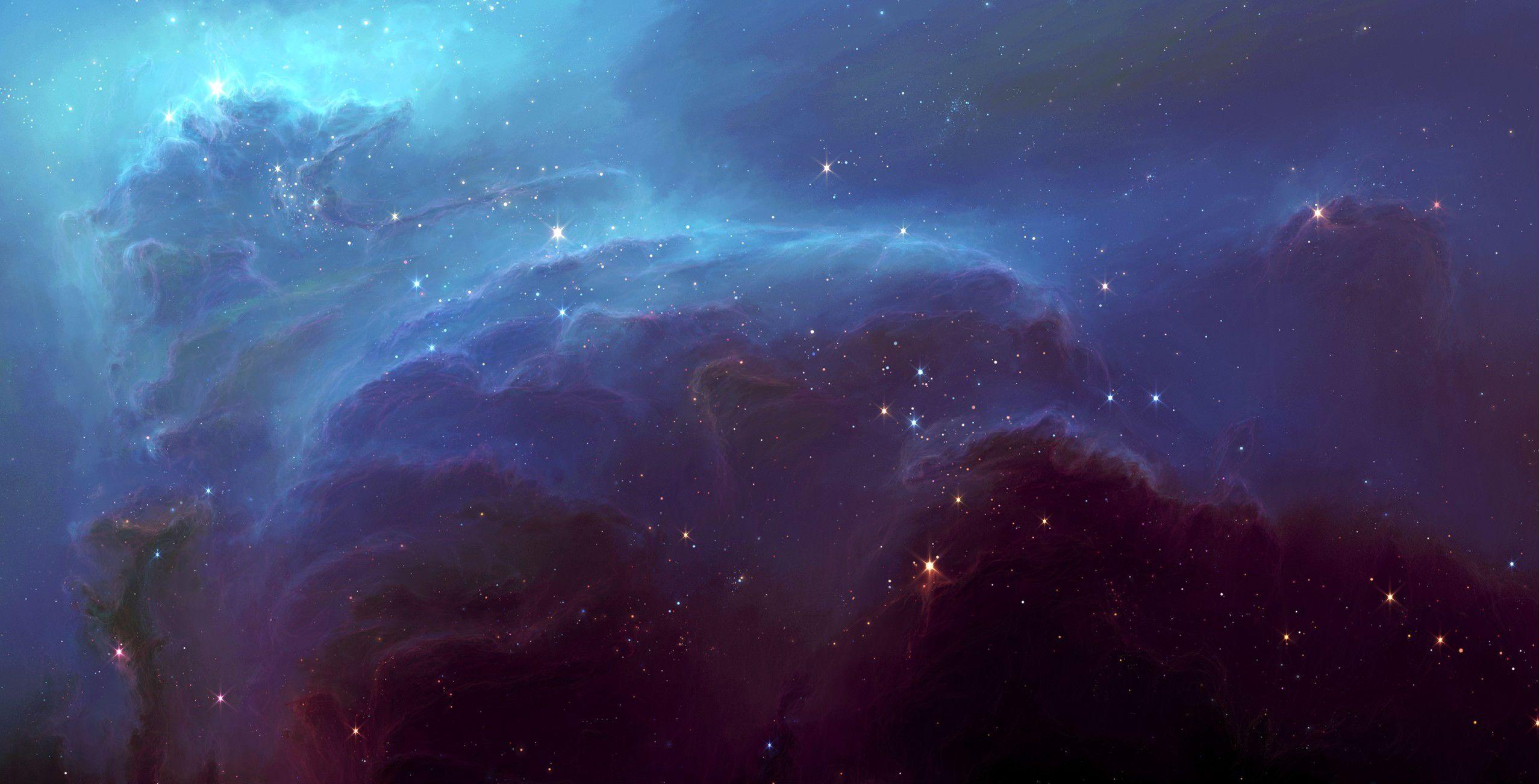 2555x1302 Nebula Full HD Wallpaper and Background Imagex1302