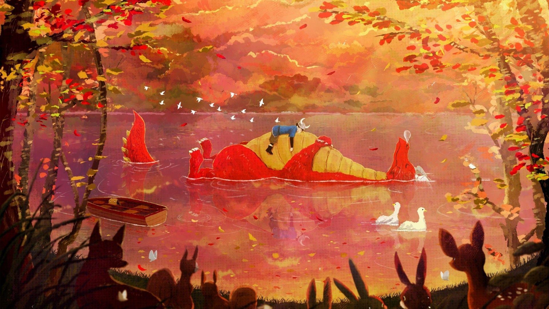 Anime Autumn Desktop Wallpapers - Top Free Anime Autumn Desktop Backgrounds - WallpaperAccess