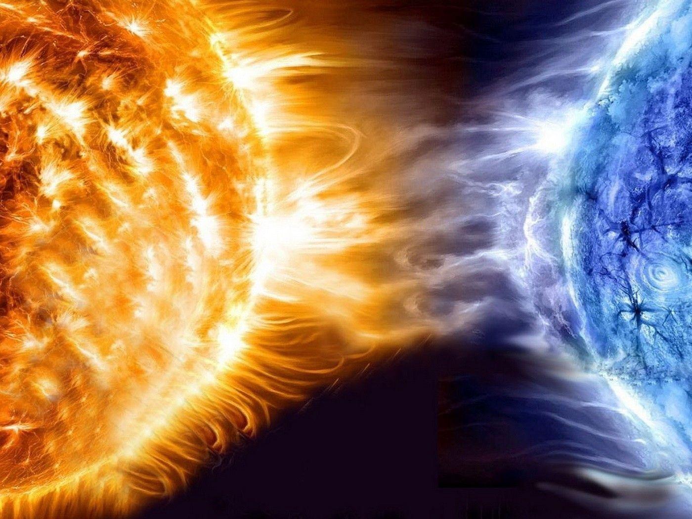 1400x1050 Download wallpaper 1400x1050 planet, explosion, fire, glow