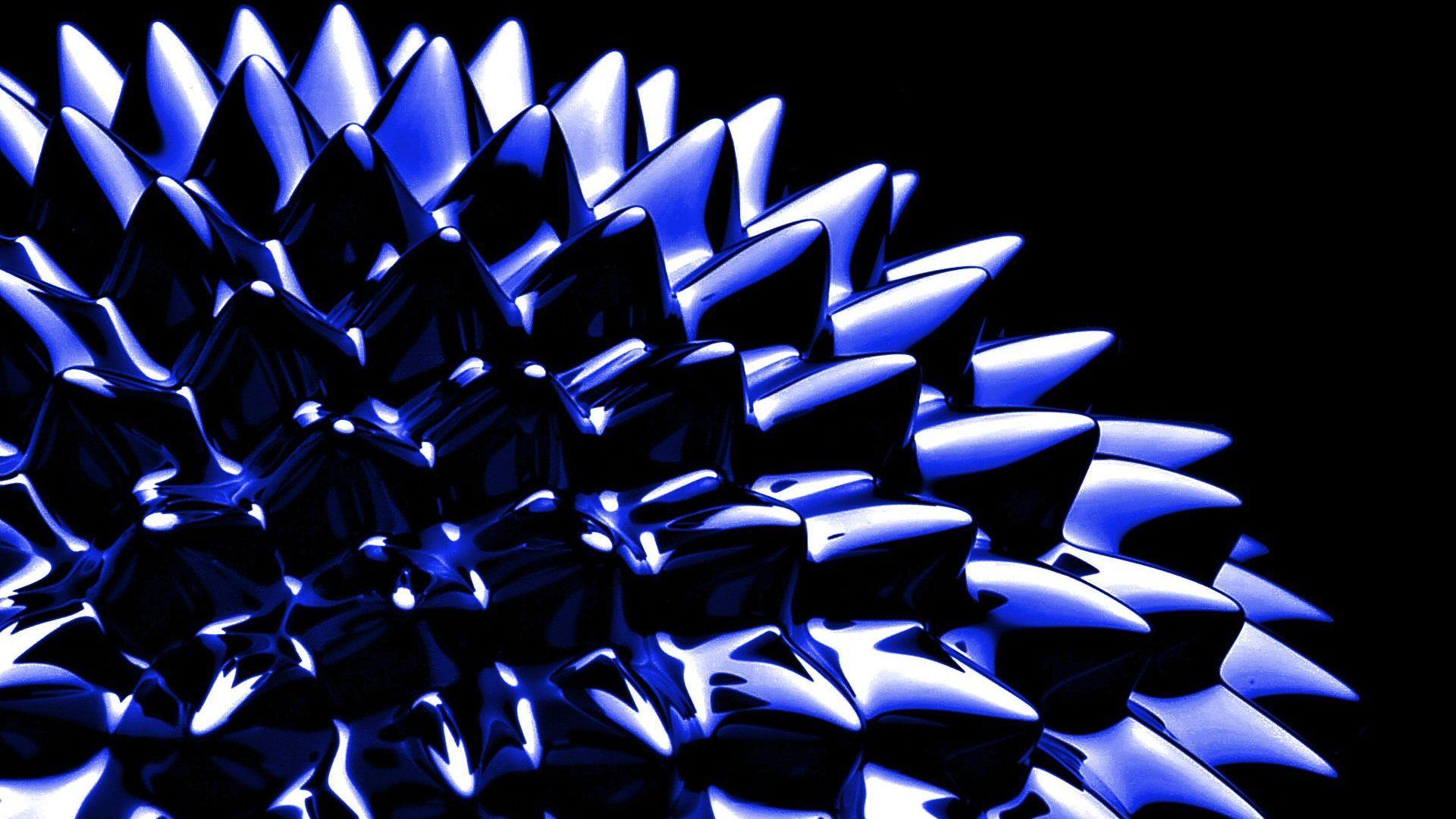 1920x1080 Abstract Glossy Blue CGI Art Wallpaper