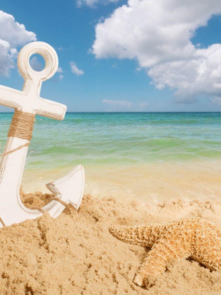 768x1024 Anchor On The Beach iPad mini wallpaper