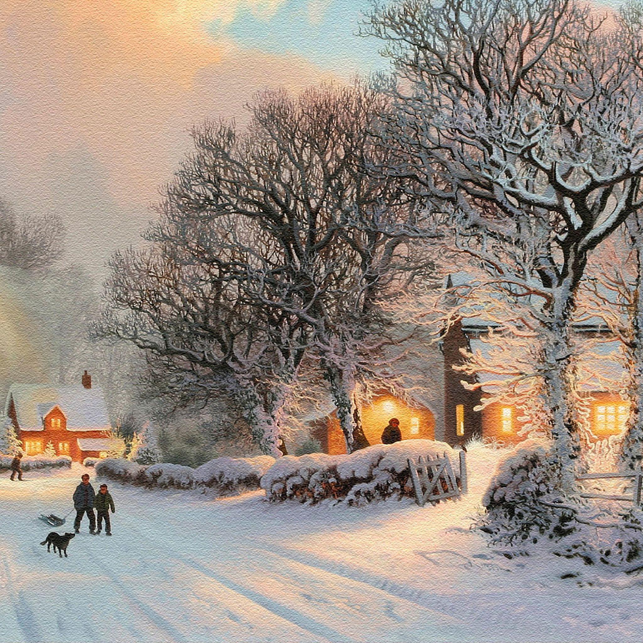 2048x2048 NYC Winter Scenes Wallpaper