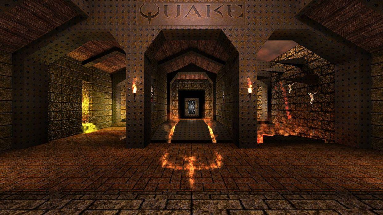 1244x700 QUAKE Sci Fi Shooter Fps Action Fighting Dark 1quake F Wallpaper