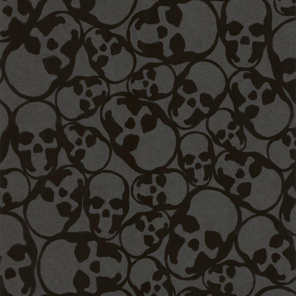1024x1024 Black Wallpaper. Skulls Wallpaper. Graham & Brown