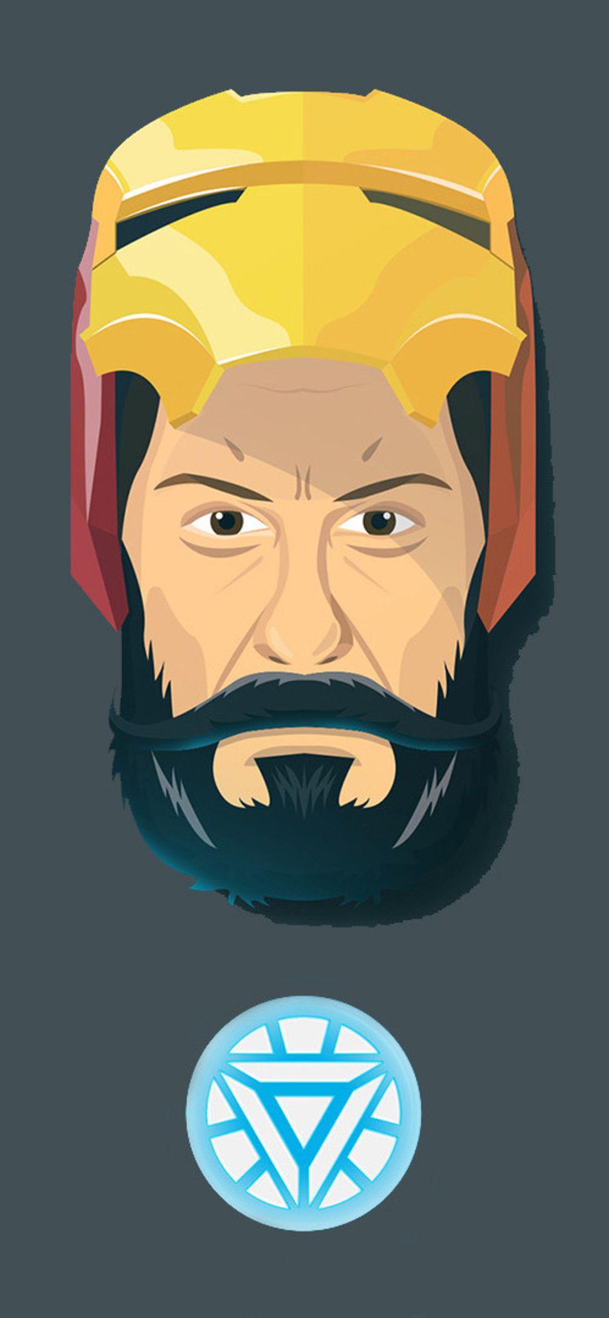 1242x2688 Bearded Iron Man Minimalism iPhone XS MAX HD 4k