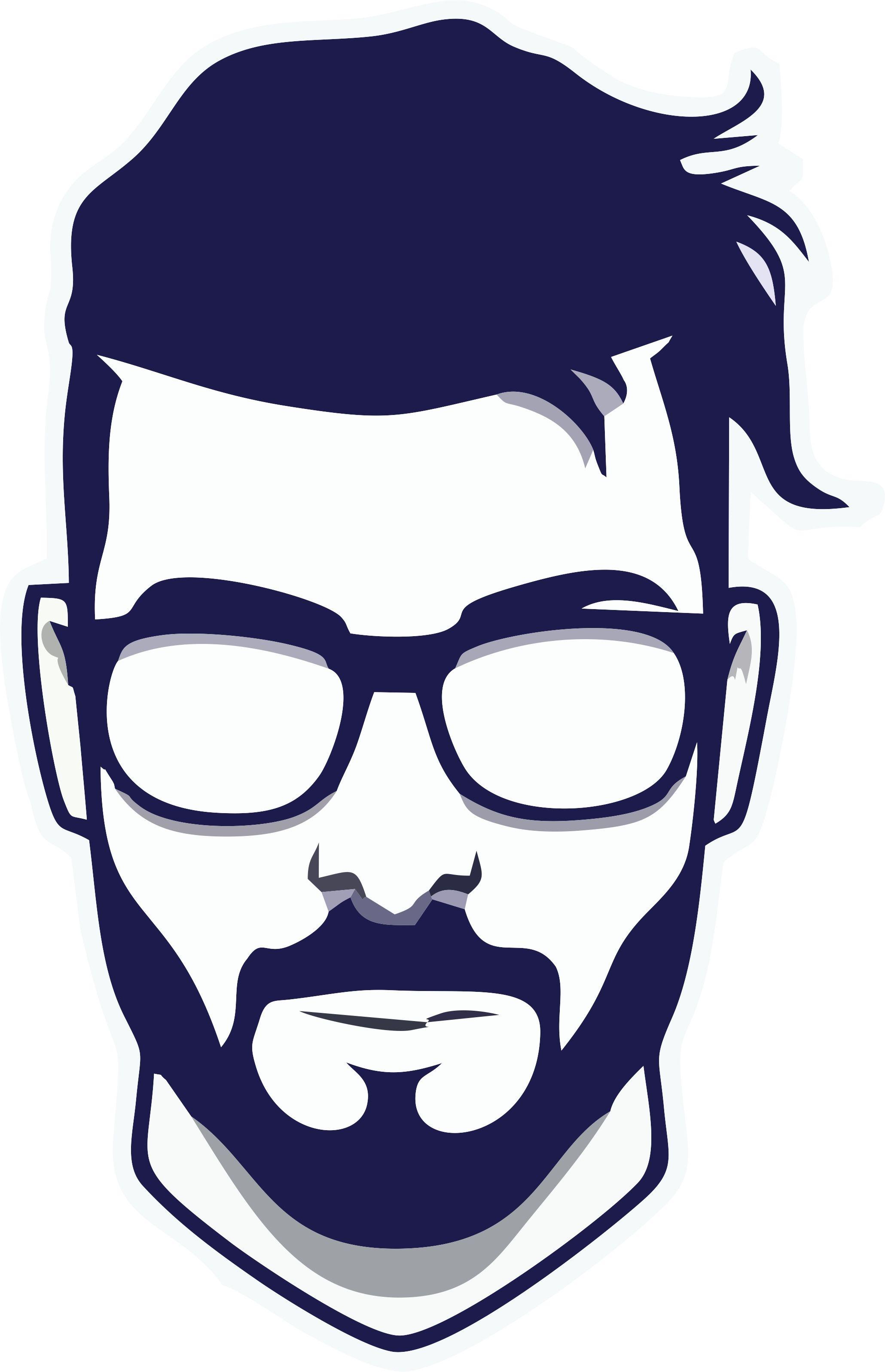 2060x3194 Man With Glasses. Beard logo design, Beard art, Beard logo