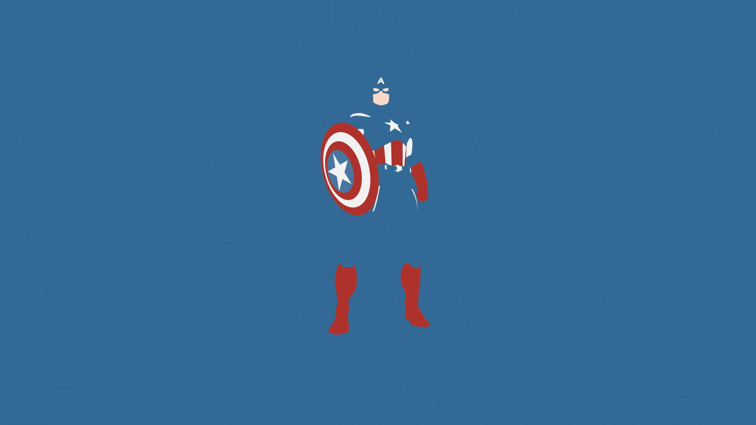 2560x1440 Captain America Marvel Comics Minimalism 1440P