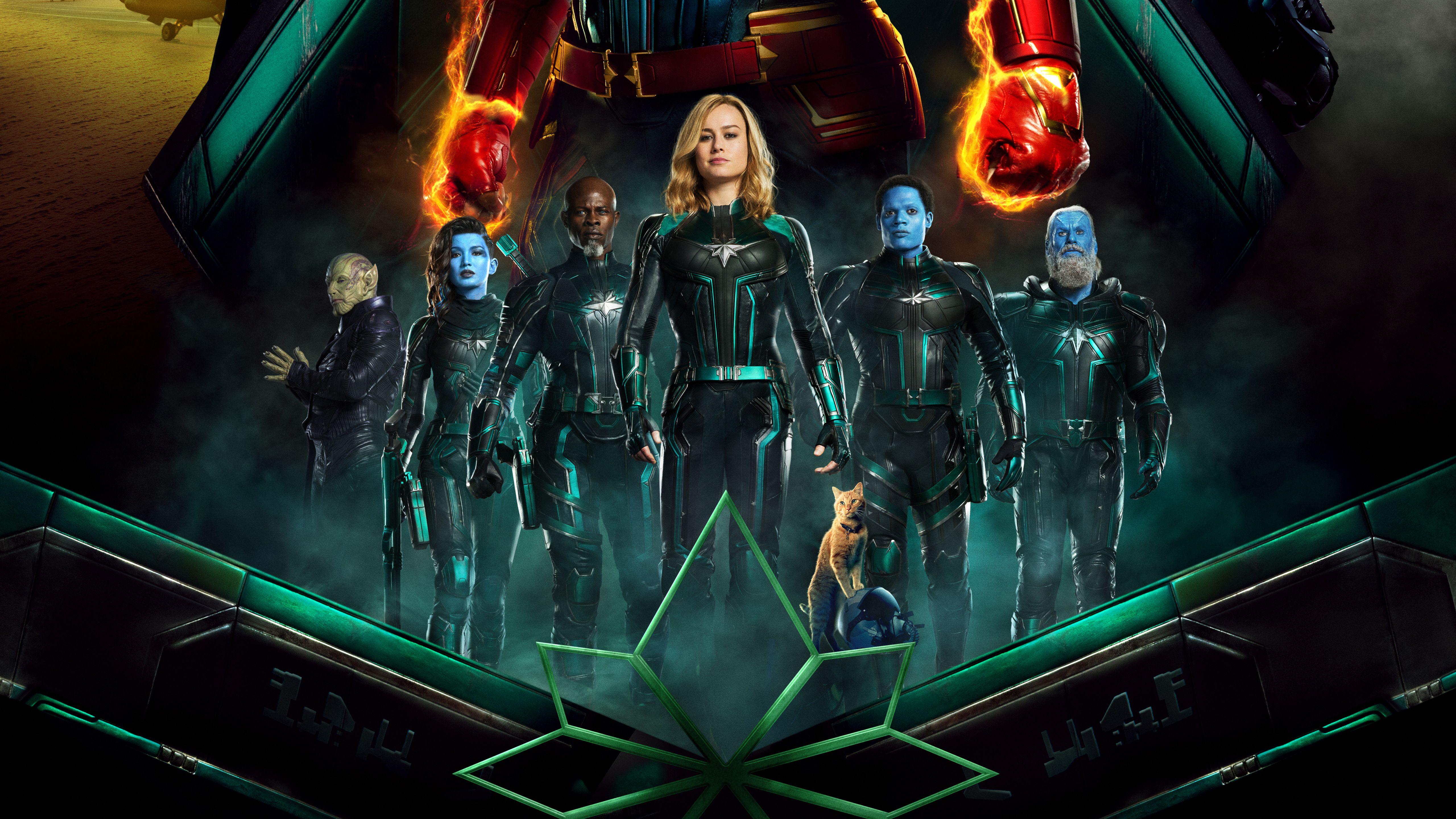 5120x2880 Wallpaper Captain Marvel, Kree team, Carol Danvers, Brie Larson