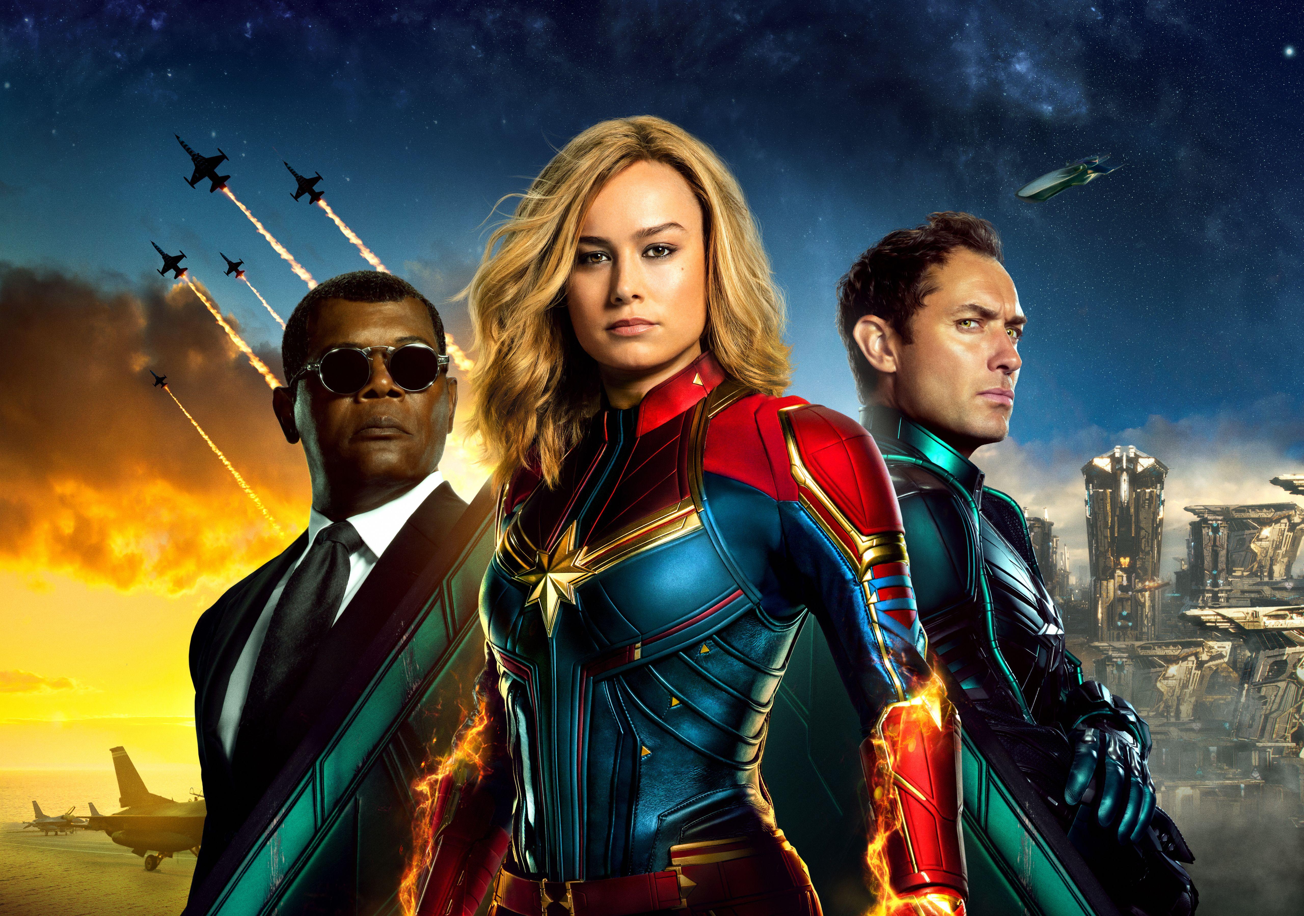 5120x3600 Wallpaper Captain Marvel, Carol Danvers, Brie Larson, Nick Fury