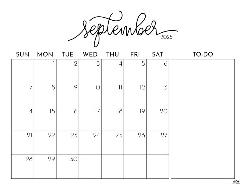 1024x791 September 2025 Calendars FREE Printables