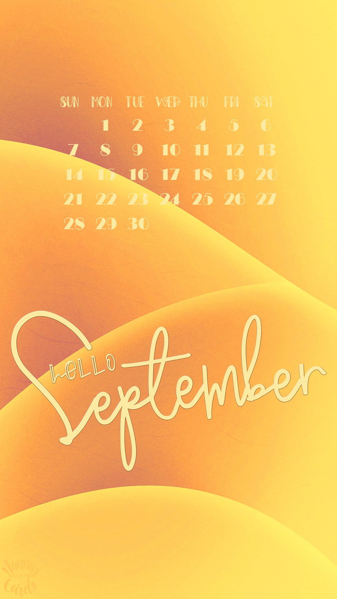 1080x1920 Elegant September 2025 Phone Wallpaper with Calendar