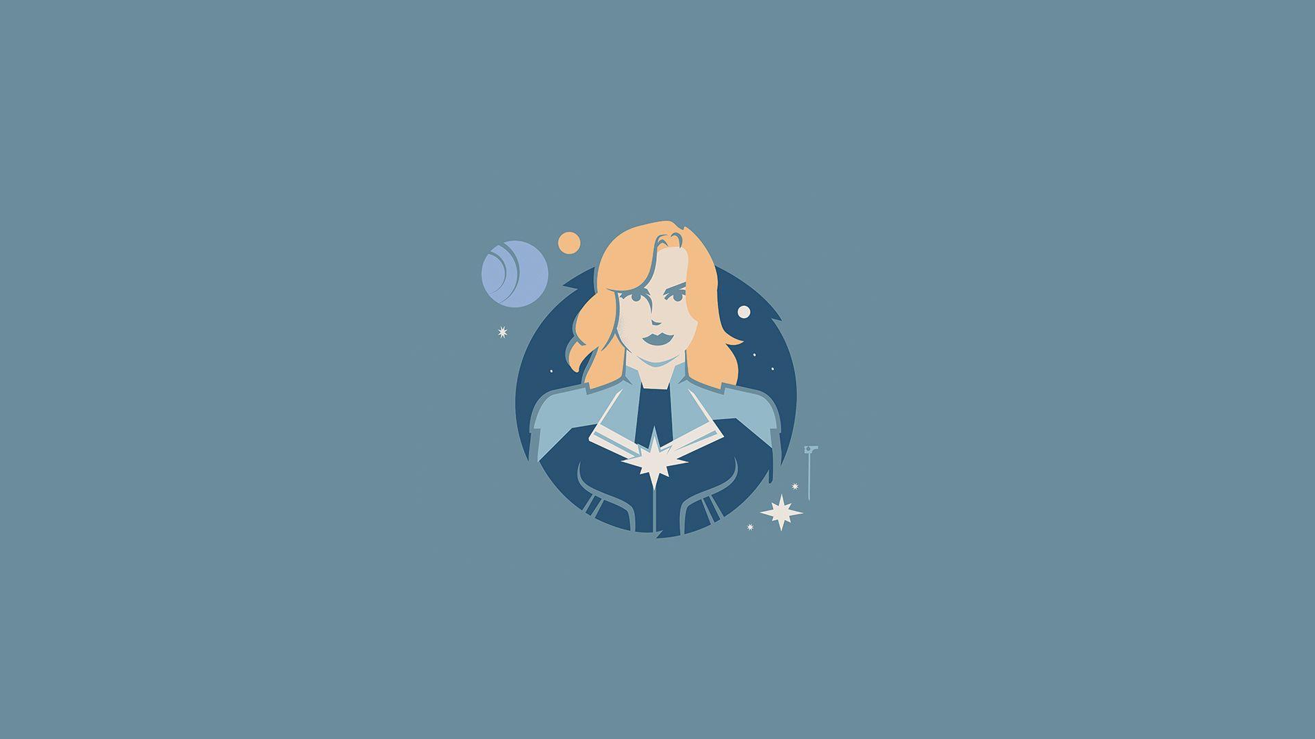 1920x1080 Captain Marvel Minimalist Artwork Wallpaper, HD Minimalist 4K