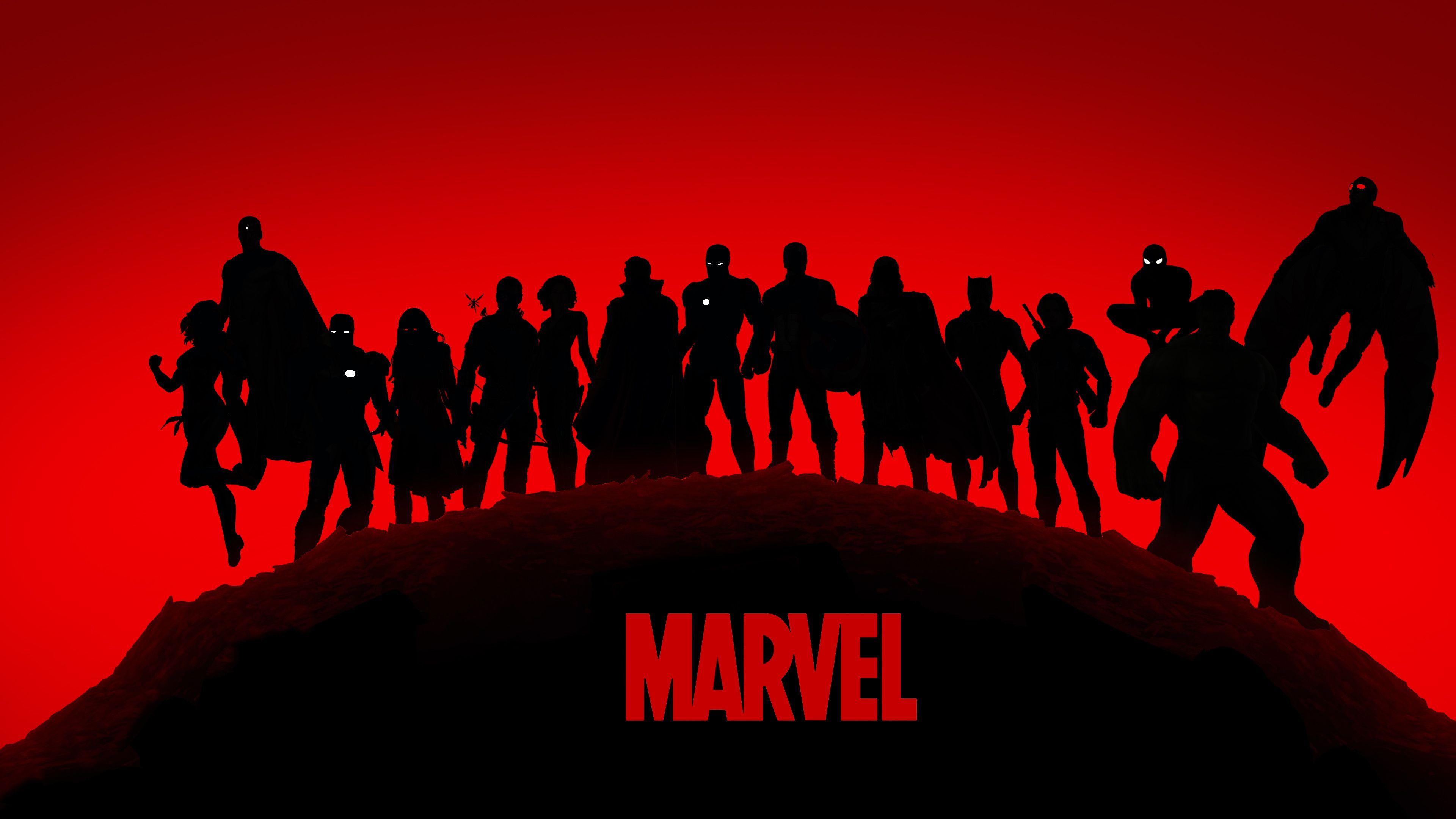 3840x2160 Marvel Silhouette Wallpaper