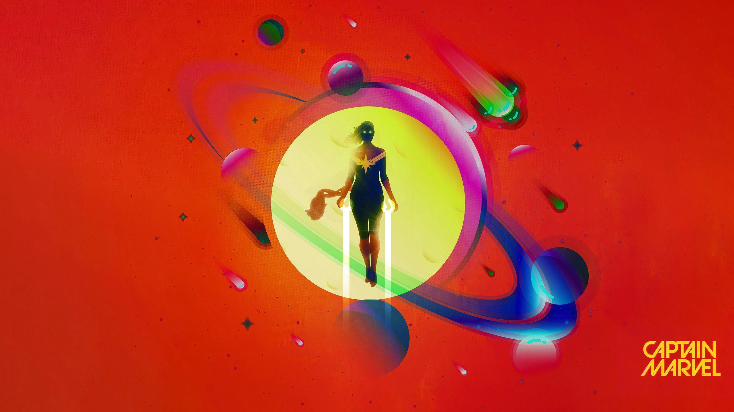 2560x1440 Captain Marvel Movie Minimalist 4K Wallpaper