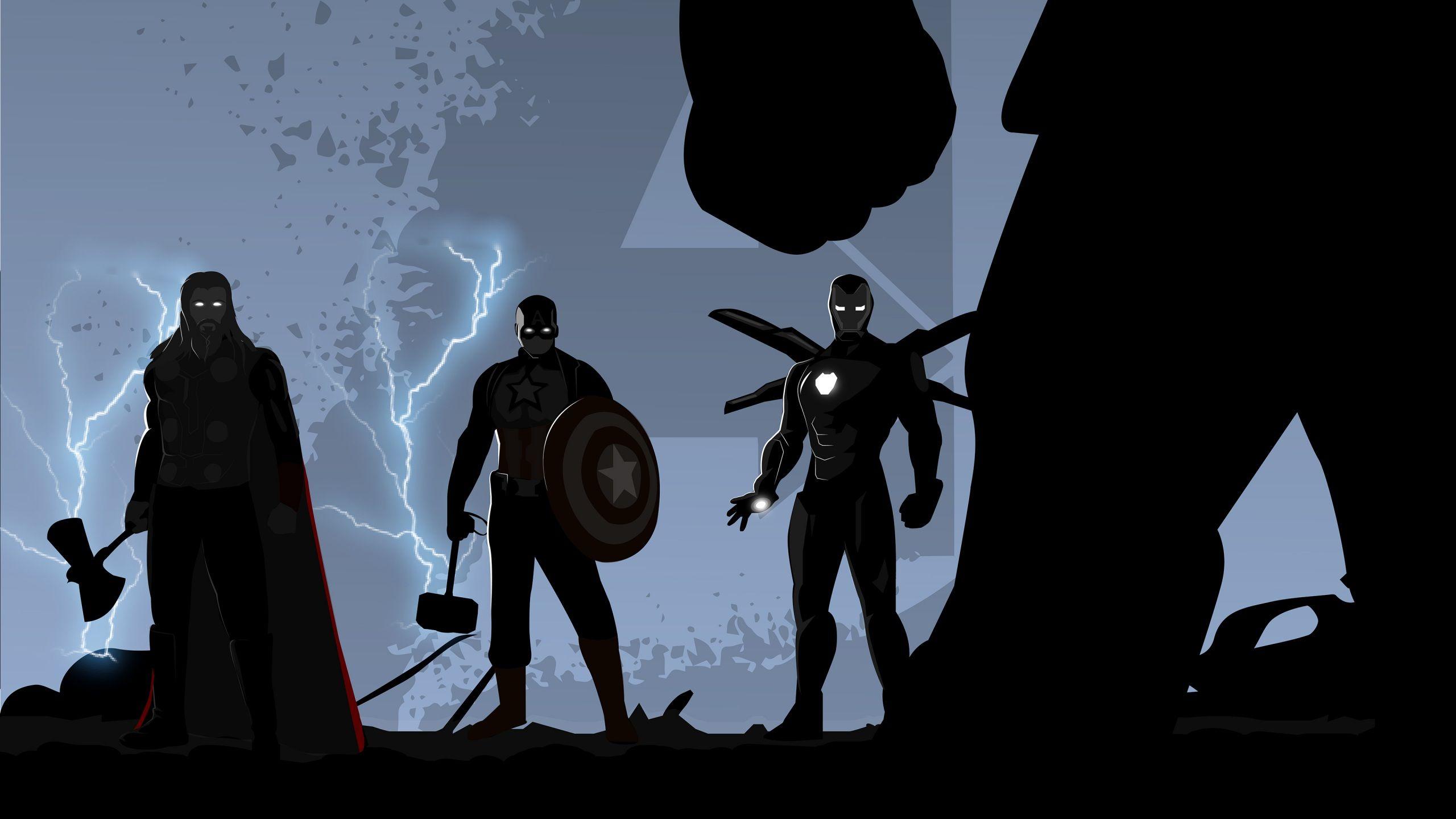 2560x1440 Wallpaper 4k Avengers Endgame Minimal Illustration 4k 2019 movies