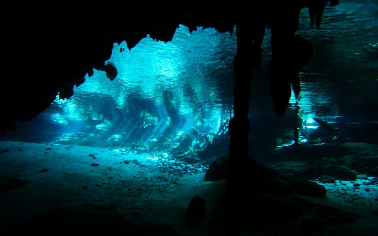 1280x800 Cavernas Profundas Cenote Dos Ojos Yucatan Mexico Wallpaper